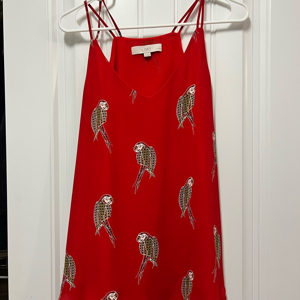 LOFT Bright Red Cami Top